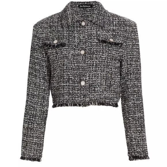 En Saison- Noelle Tweed Cropped Jacket, size Small - Picture 1 of 6